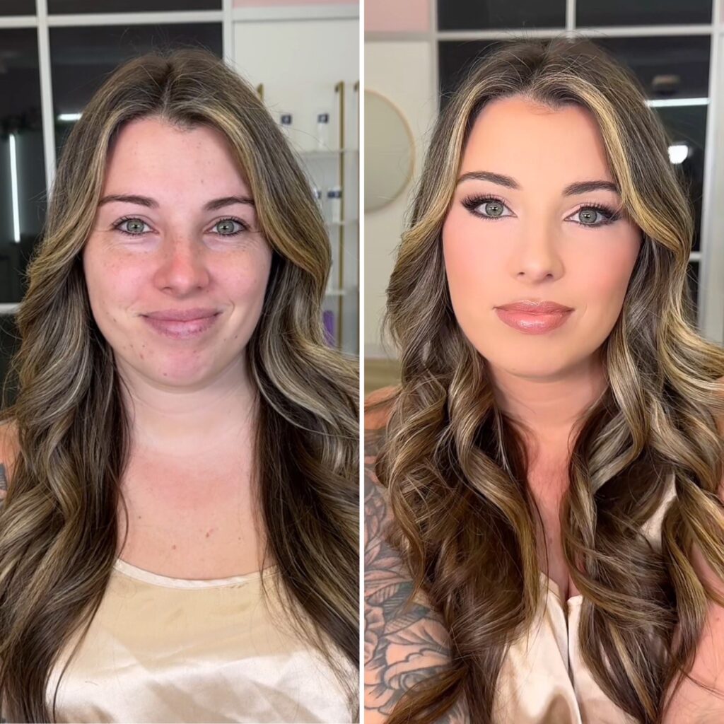 Bridal before and after by Glam with Sam & Co.