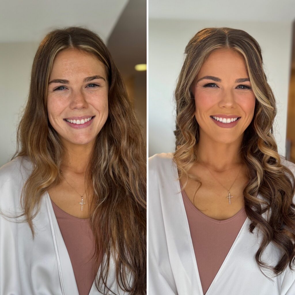 Bridal before and after by Glam with Sam & Co.