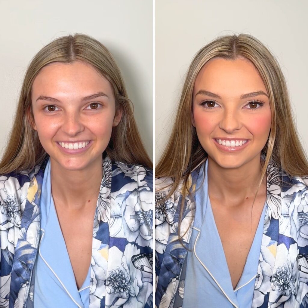 Bridal before and after by Glam with Sam & Co.