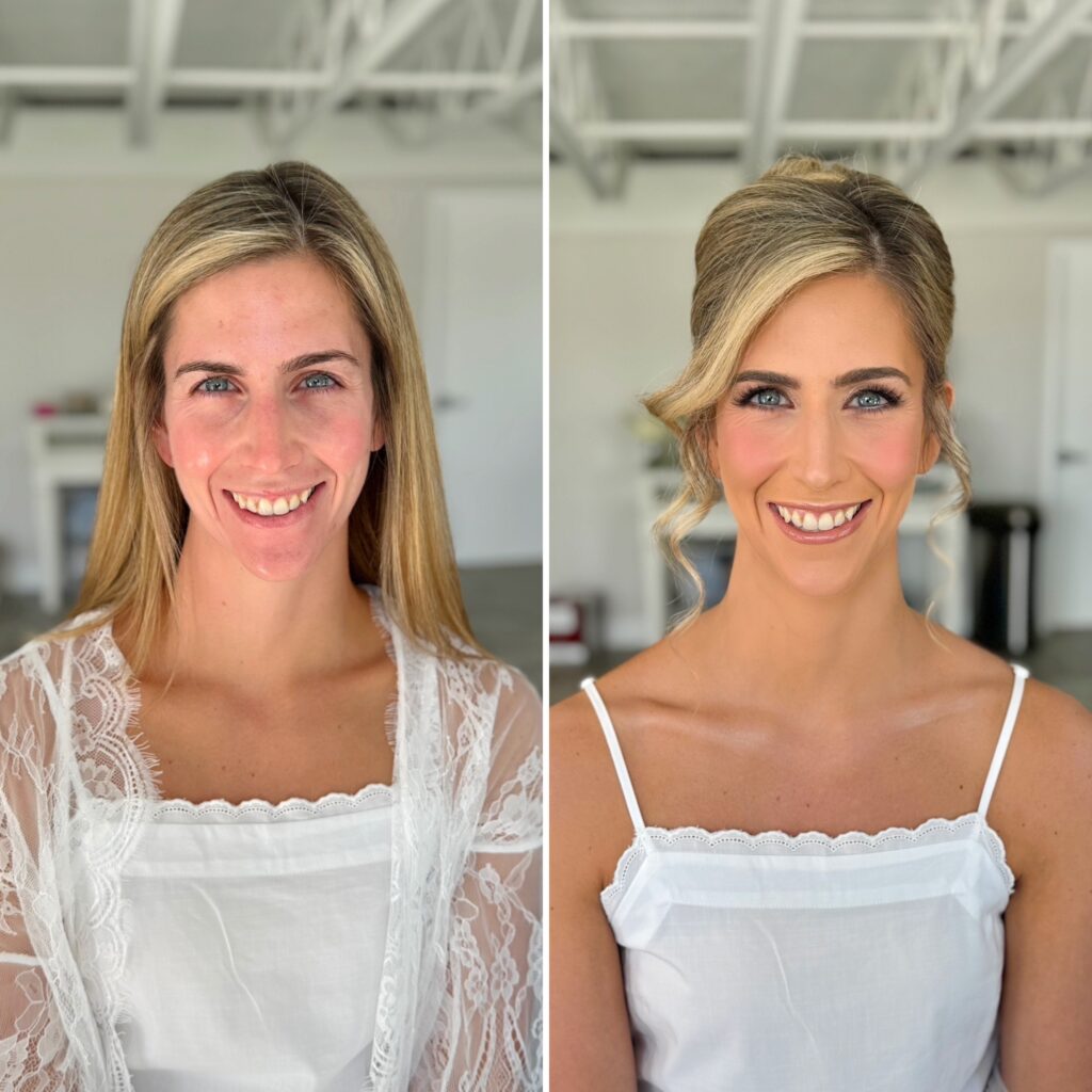 Bridal before and after by Glam with Sam & Co.