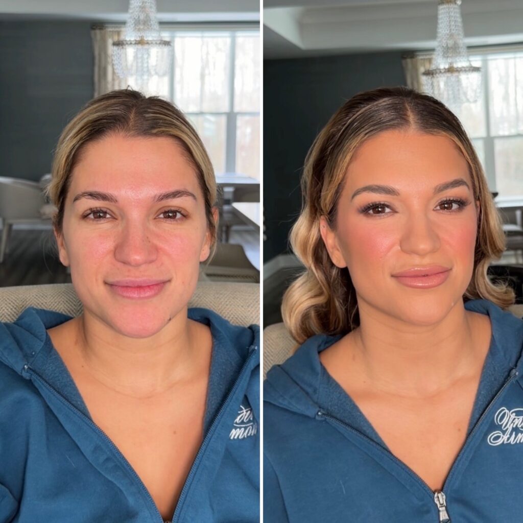 Bridal before and after by Glam with Sam & Co.