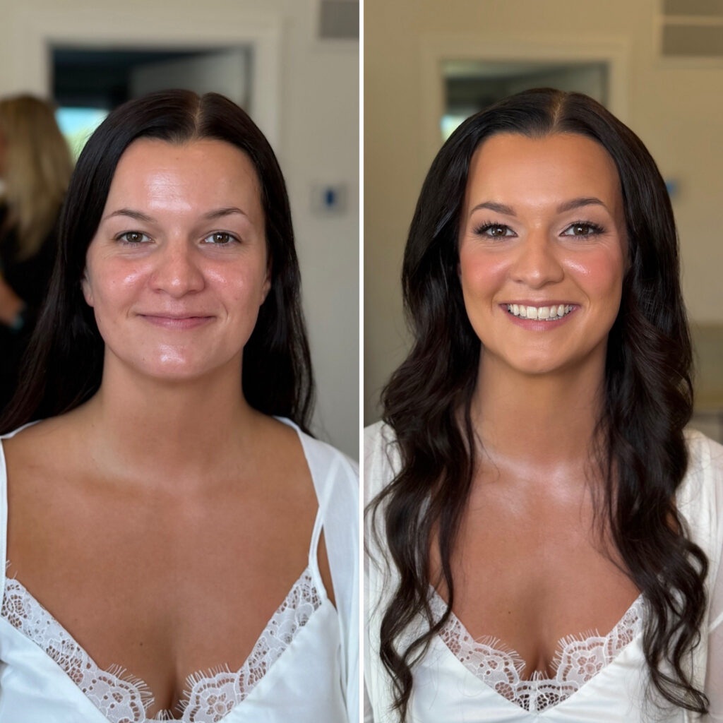 Bridal before and after by Glam with Sam & Co.