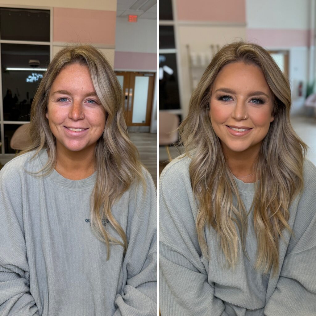 Bridal before and after by Glam with Sam & Co.