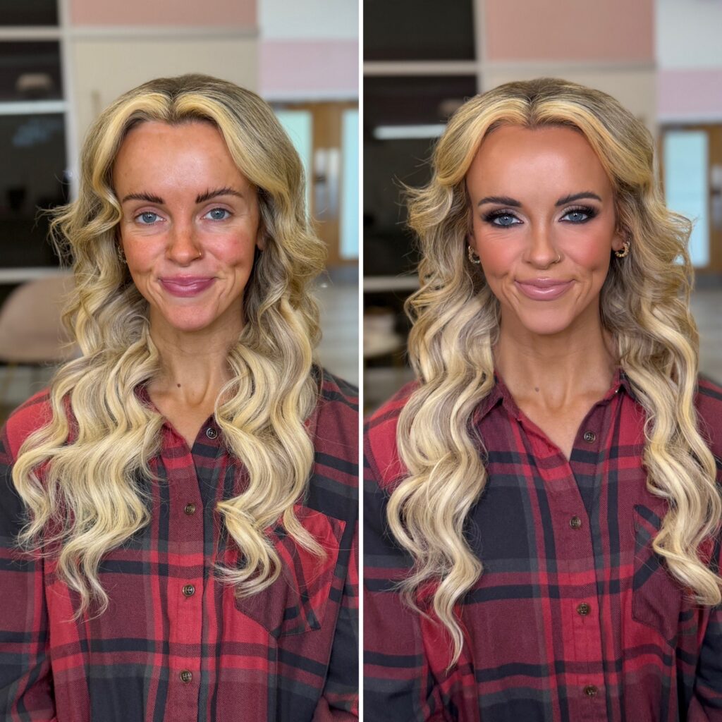 Bridal before and after by Glam with Sam & Co.